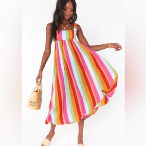 Show Me Your MuMu Multicolor Striped Midi Dress